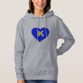 Vrouwen Blauw & Goud K-Hart Hoodie (Voorkant)