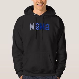 Vrouwen Blauwe Mama Strepen En Stippen Mama Boy Ma Hoodie