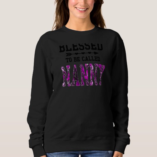 Vrouwen Blessed heet Nanny Moederdag fl Trui (Voorkant)