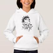 Vrouwen Bloem Laat Donkere Vlinder Gezicht Portret (Voorkant)