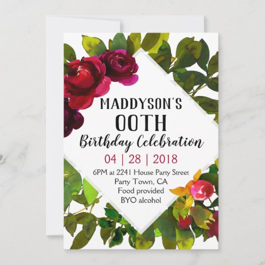 Vrouwen Bloemen 80th 90th 91st 92nd 95th 98th 99th Kaart (Voorkant)