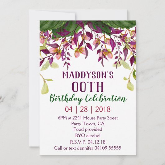 Vrouwen Bloemen 80th 90th 91st 92nd 95th 98th 99th Kaart (Voorkant)