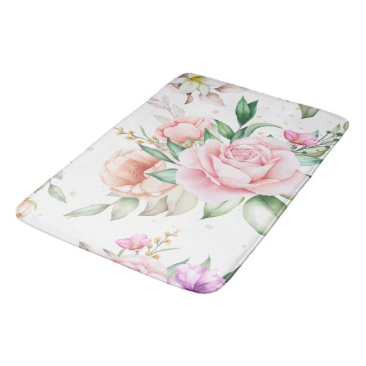 Vrouwen Bloemen Abstract  Waterverf Badmat (Gekanteld)