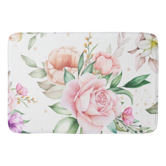 Vrouwen Bloemen Abstract  Waterverf Badmat (Voorkant)