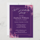 Vrouwen Bloemen Modern Elegant 50ste Verjaardag Pa Kaart (Voorkant)