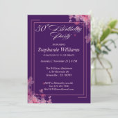 Vrouwen Bloemen Modern Elegant 50ste Verjaardag Pa Kaart (Staand voorkant)