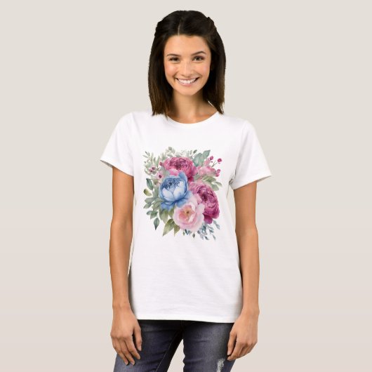 Vrouwen Bloemen T-shirt (Voorkant volledig)