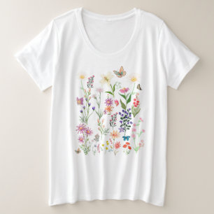 Vrouwen  Bloemen T-shirt Boho Wildflower