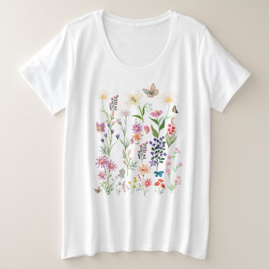 Vrouwen Bloemen T-shirt Boho Wildflower (Design voorkant)
