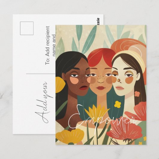 Vrouwen Bloementuin Briefkaart (Voorkant / Achterkant)