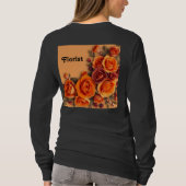 Vrouwen Bloemist Lang-Sleeve Zwart T-shirt (Achterkant)