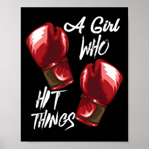 Vrouwen Boksen Kickboksen Een Meisje Dat Dingen Sl Poster