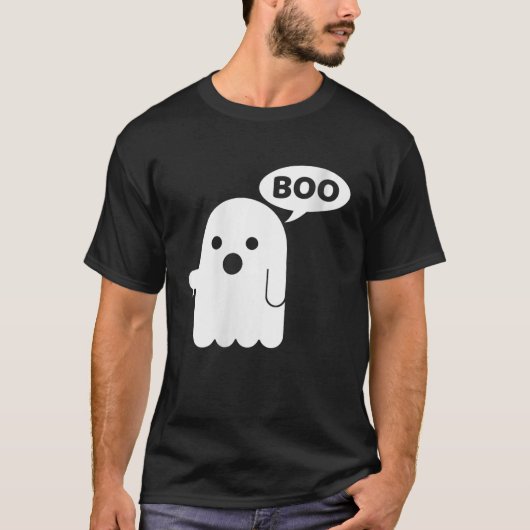 Vrouwen boo geest duimen neer grappige VNeck T-shirt (Voorkant)