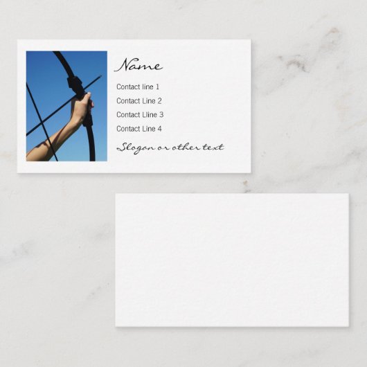 Vrouwen boogschieten met vrouw schieten pijl visitekaartje (Voorkant / Achterkant)