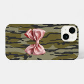 Vrouwen Bottomland Camo Schattige Roze Lint Bow iPhone Hoesje (Achterkant horizontaal)