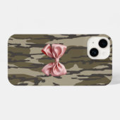 Vrouwen Bottomland Camo Schattige Roze Lint Bow iPhone Hoesje (Achterkant horizontaal)