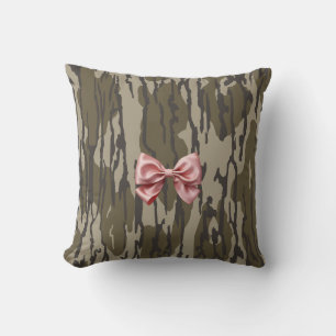 Vrouwen Bottomland Camo Schattige Roze Lint Bow Kussen