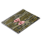 Vrouwen Bottomland Camo Schattige Roze Lint Bow Notitieboek (Linkerzijde)