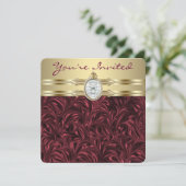 Vrouwen Bourgondische wijn en gouden verjaardagsfe Kaart (Staand voorkant)