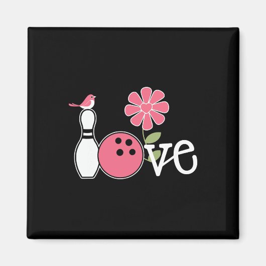  Vrouwen Bowling Design Meisjes Liefde Team Bowli Magneet (Voorkant)