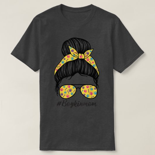 Vrouwen Boykin Dog Mam Messy Hair Bun Zonnebrillen T-shirt (Design voorkant)