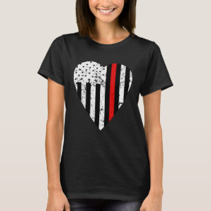 Vrouwen Brandweer Vrouw Thin Red Line Hoor T-shirt