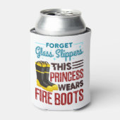 Vrouwen brandweermannen Deze prinses draagt brandl Blikjeskoeler (Blikje Voorkant)