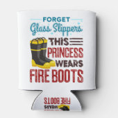 Vrouwen brandweermannen Deze prinses draagt brandl Blikjeskoeler (Achterkant)