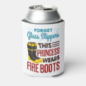Vrouwen brandweermannen Deze prinses draagt brandl Blikjeskoeler (Blikje Achterkant)