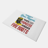 Vrouwen brandweermannen Deze prinses draagt brandl Deurmat (Schuin)