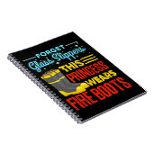 Vrouwen brandweermannen Deze prinses draagt brandl Notitieboek (Rechterzijde)