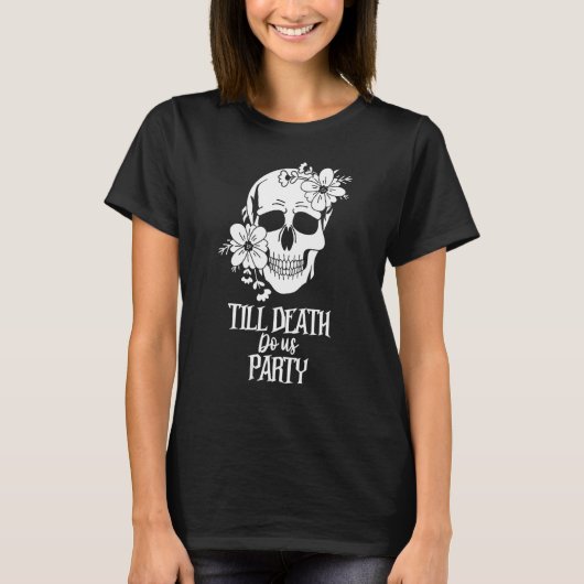Vrouwen Bride of Die Skull Gothic tot de dood ons T-shirt (Voorkant)