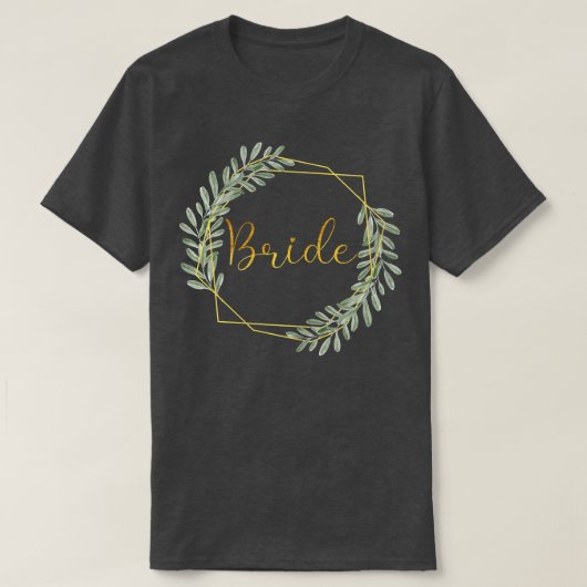 Vrouwen Bride Stag Eucalyptus Wreatbride T-shirt (Design voorkant)