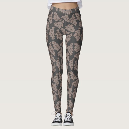 Vrouwen Brown Leaf Leggings (Voorkant)