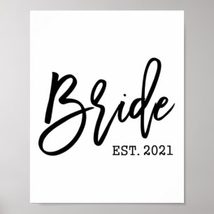 Vrouwen Bruid 2021 voor vrouwen Bruid en bruidegom Poster