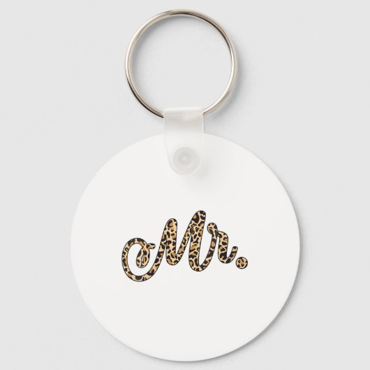 Vrouwen Bruid Bruidegom Mr. Leopard Print Wedding  Sleutelhanger (Voorkant)