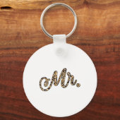 Vrouwen Bruid Bruidegom Mr. Leopard Print Wedding  Sleutelhanger (Voorkant)