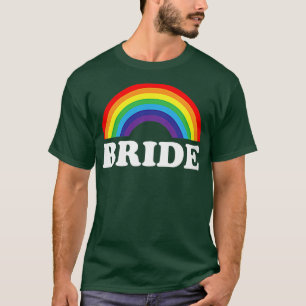 Vrouwen Bruid, lesbische vrijgezellenfeest regenbo T-shirt