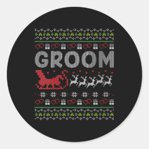 Vrouwen bruidegom bruid Kerstmis lelijke matching Ronde Sticker