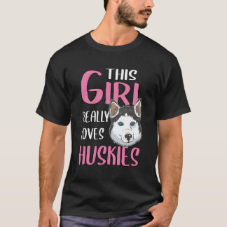 Vrouwen cadeau Dit meisje houdt echt van Huskies T-shirt