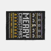 Vrouwen Calvariedag Cavaliers Logo Vrolijk Kerstfe Fleece Deken (Voorkant (Horizontaal))