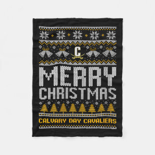 Vrouwen Calvariedag Cavaliers Logo Vrolijk Kerstfe Fleece Deken