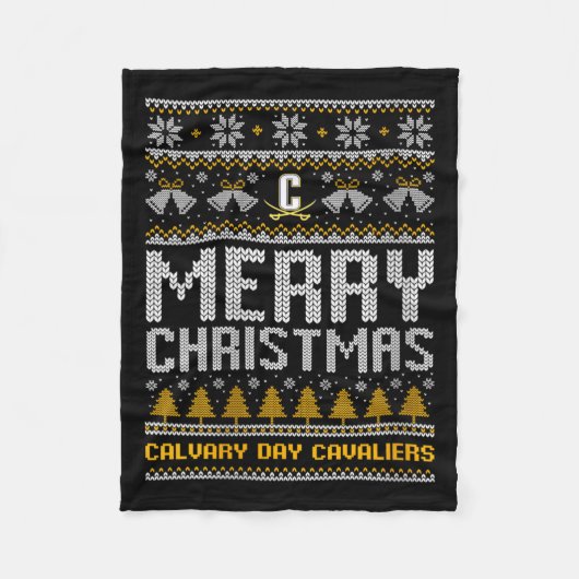 Vrouwen Calvariedag Cavaliers Logo Vrolijk Kerstfe Fleece Deken (Voorkant)