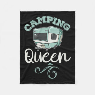 Vrouwen Camping Queen Funny Vrouw Camper Quote Tow Fleece Deken