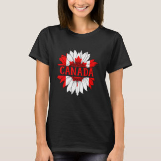 Vrouwen Canada Vlag Zonnebloem Vlag Canada T-shirt