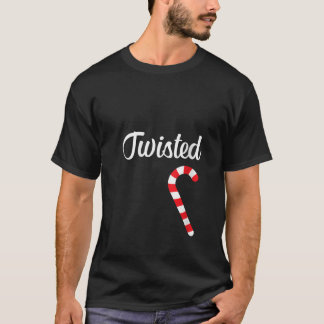 Vrouwen Candy Cane Twisted Bijpassende Koppels Ker T-shirt