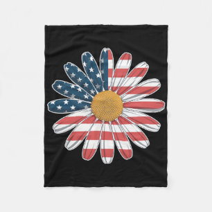 Vrouwen Casual bloem Amerikaanse vlag sterren en s Fleece Deken