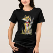 Vrouwen Casual T-shirt met Artistic Cartoon Design (Voorkant)