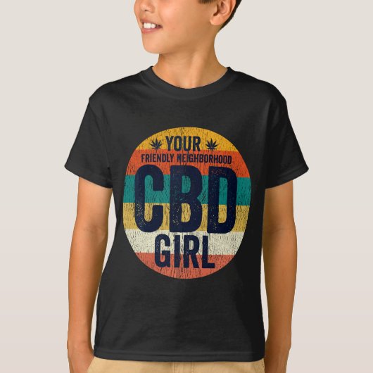 Vrouwen CBD Olie Vrouwen Retro Vriendelijke Buurt T-shirt (Voorkant)