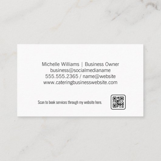 Vrouwen Chef Koken | Keukengerei patroon Visitekaartje (Achterkant)